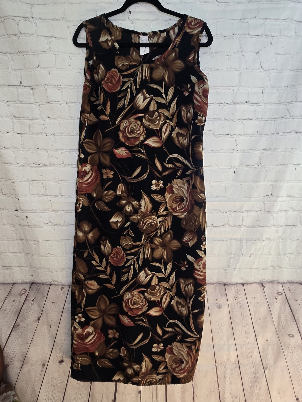 American vintage 90s grunge dress moody dark romantic gothic floral maxi sz 10